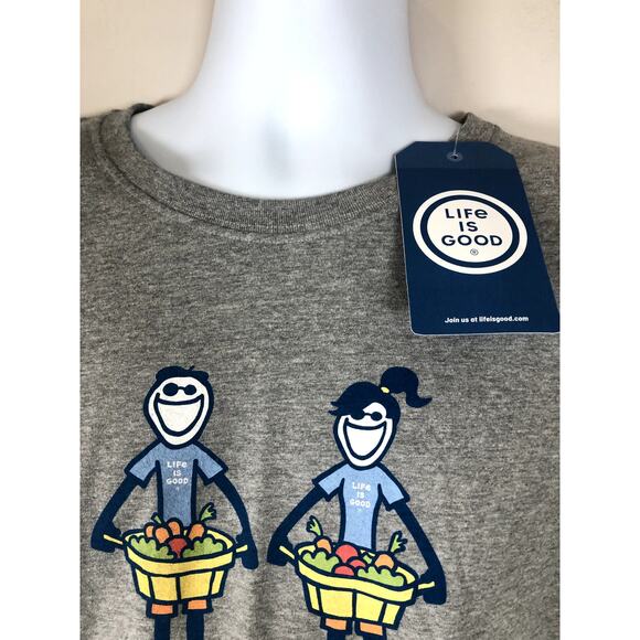 New Life Is Good Unisex T Shirt Size XXL Foodies Working Together Gray - Picture 6 of 13
